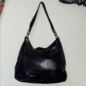 The Sak Black Leather Hobo Shoulder Bag Boho Purse